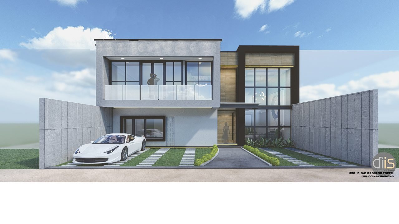 Vivienda con Muros en Piedra y Doble Altura
